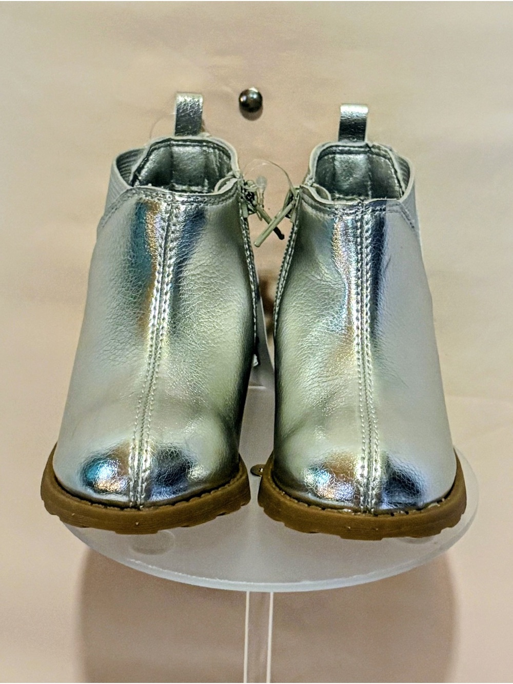 Carter’s Silver Metallic Ankle Boots - Girls Toddler - Picture 2 of 7